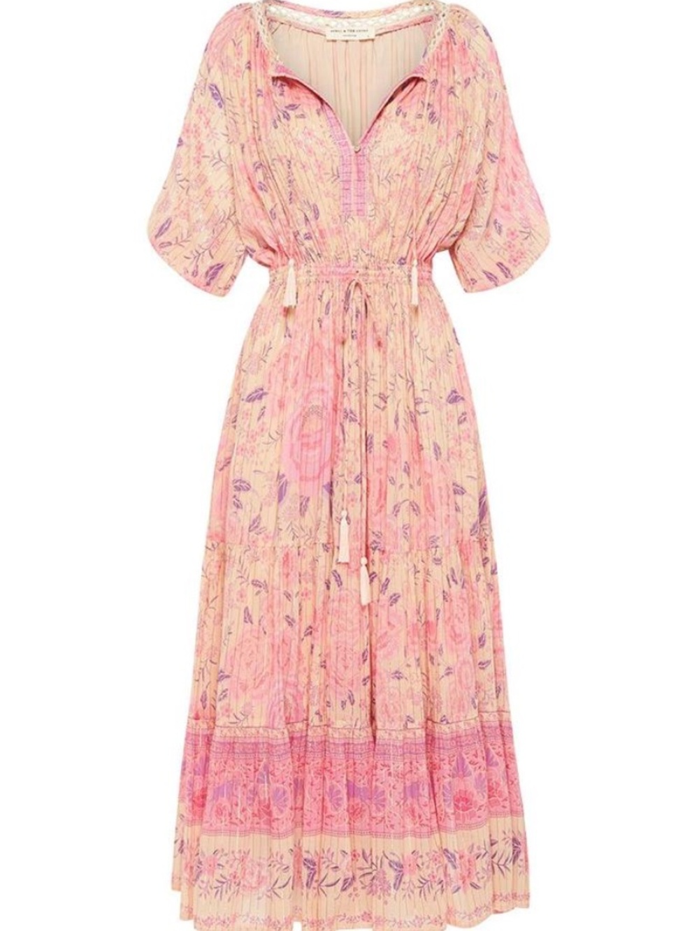 Spell & The Gypsy Collective Printed Midi Length Dress Pink